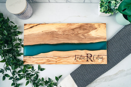 Personalized Olive Wood and Resin Board