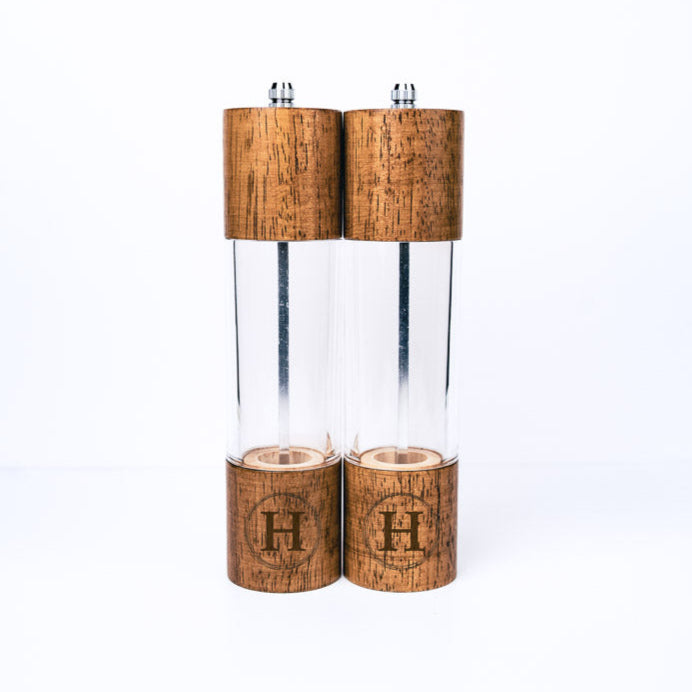 Personalized Custom Wood Salt & Pepper Grinder Set