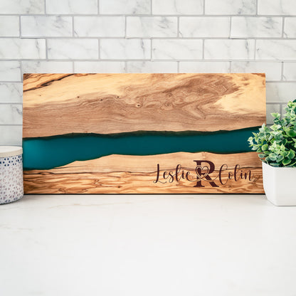 Personalized Olive Wood and Resin Board